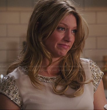 Josslyn's beige beaded sleeve top on Mistresses