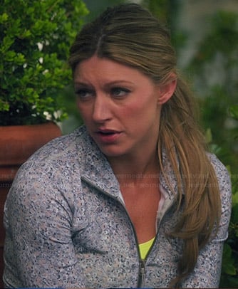 Josslyn's grey floral running jacket on Mistresses