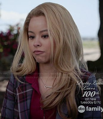 Mariana's grey plaid blazer on The Fosters