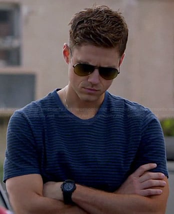 Mike's blue striped tee on Graceland