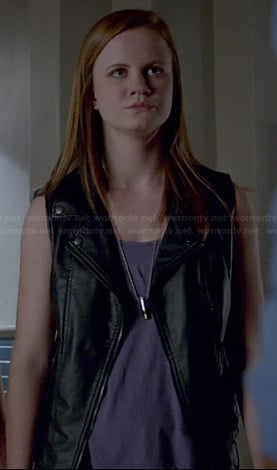 Norrie's leather moto vest on Under the Dome