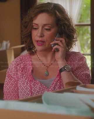 Savi's coral printed peasant blouse on Mistresses