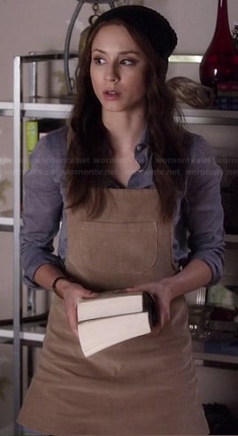 Spencer's corduroy overall dress on Pretty Little Liars