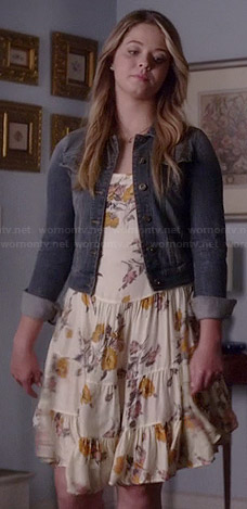 Ali's cream floral dress on Pretty Little Liars