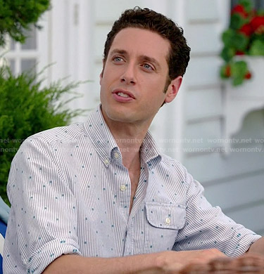 Evan's stripe and polka dot print shirt on Royal Pains