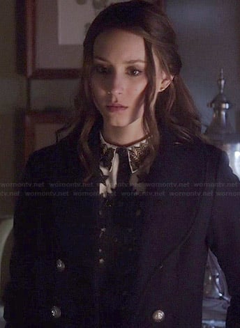 Spencer's blue and white star print shirtdress on Pretty Little Liars