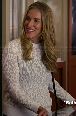 Eva's sheer white leopard sweater on Awkward