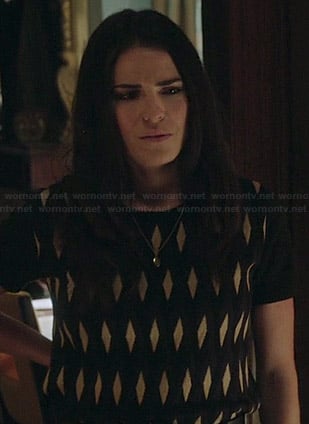 Laurel's black diamond sweater on How to Get Away with Murder
