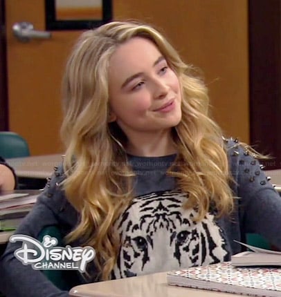 Maya's blue studded tiger sweater on Girl Meets World