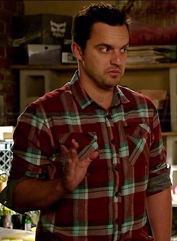 Nick's red and blue plaid shirt on New Girl