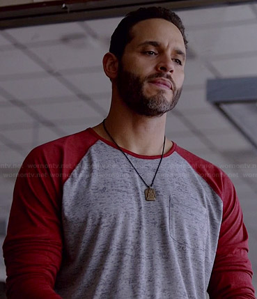 Paul's red raglan sleeve tee on Graceland