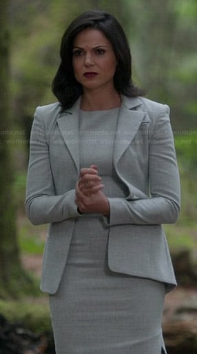 Regina's grey pencil dress and matching blazer on Once Upon a Time