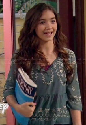 Riley's blue embroidered top on Girl Meets World