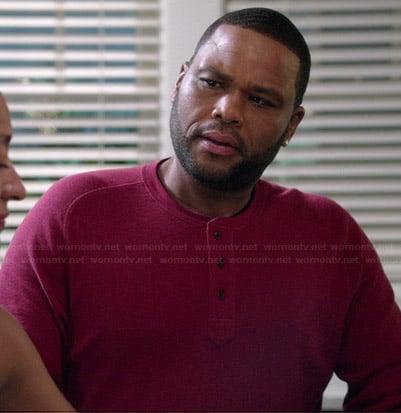Andre's red henley shirt on Black-ish