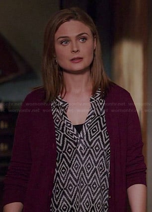 Brennan's diamond print top on Bones