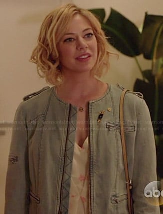Dana's denim zip jacket on Manhattan Love Story