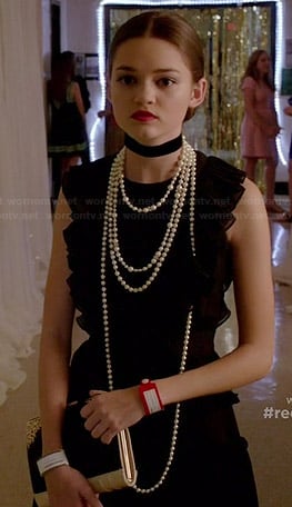 Emma's black ruffled homecoming dress on Red Band Society