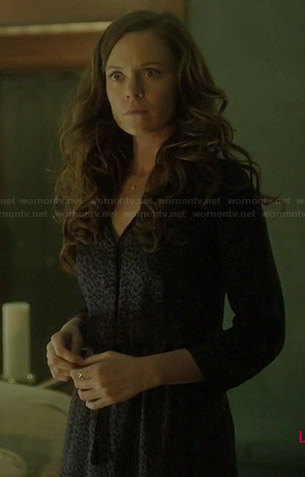 Ingrid's purple leopard print shirtdress on Witches of East End