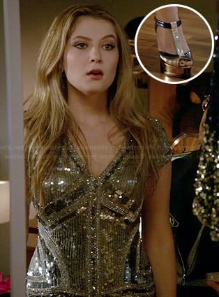 Kara's sequinned v-neck homecoming dress on Red Band Society
