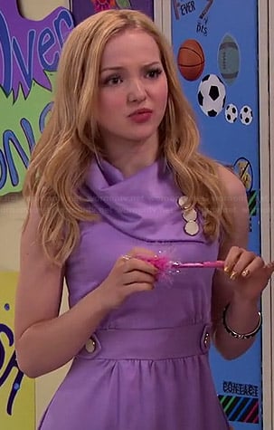 Liv's purple dress with white buttons on Liv and Maddie