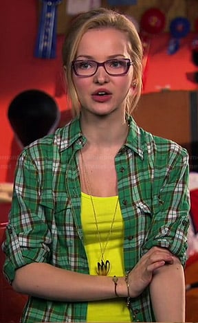 Maddie's green plaid shirt on Liv and Maddie