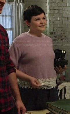 Mary's purple sweater with white lace trim on Once Upon a Time