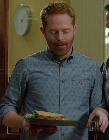 Mitchell's blue paisley shirt on Modern Family