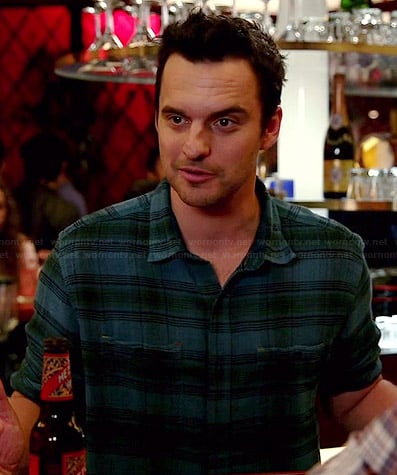 Nick's blue and green plaid shirt on New Girl