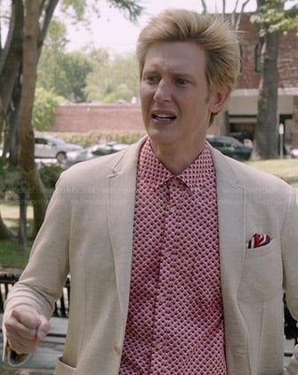 Nolan's red printed shirt on Revenge