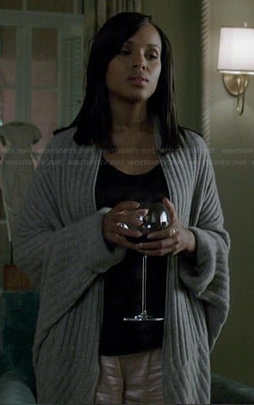 Olivia's grey ribbed oversized cardigan on Scandal