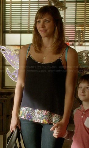 Paige's floral layered cami on Scorpion