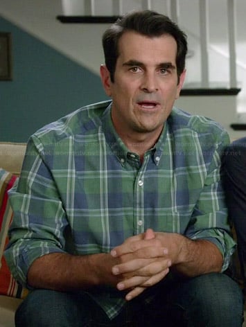 Phil's green and blue checked shirt on Modern Family