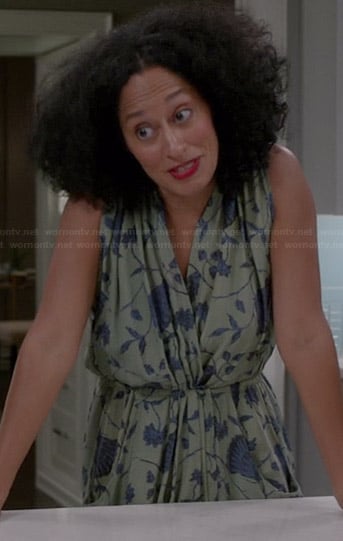 Rainbow's grey floral maxi dress on Black-ish