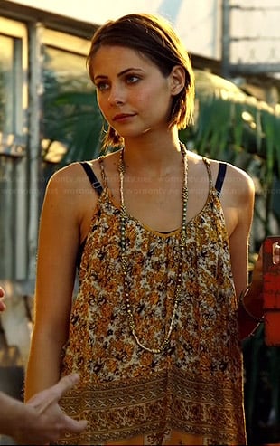 Thea's yellow floral cami dress on Arrow