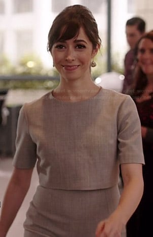 Zelda's grey layered short sleeve dress on A to Z