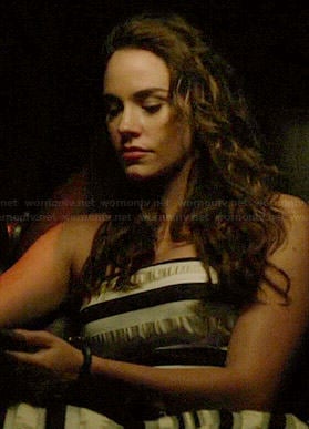 Charlotte's striped strapless gown on Revenge