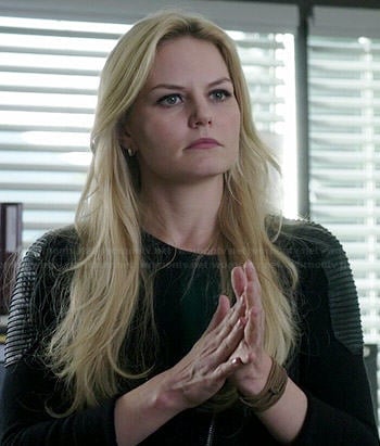 Emma's black jacket with leather shoulders on Once Upon a Time