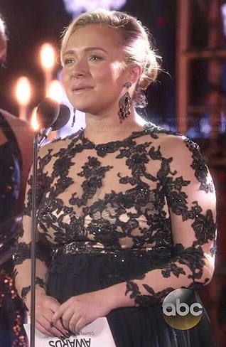 Juliette's black lace CMAs gown on Nashville