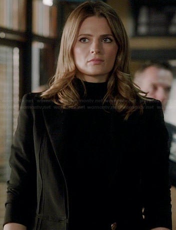 Kate's black seam detail blazer on Castle