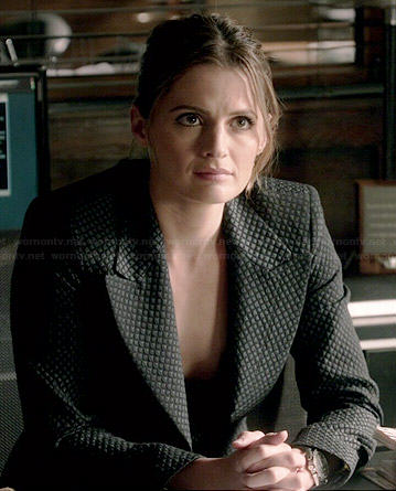 Kate's black diamond textured blazer on Castle
