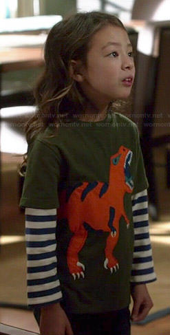 Lily's dinosaur tee on Modern Family