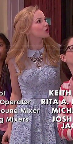 Liv's blue lace collared dress on Liv and Maddie