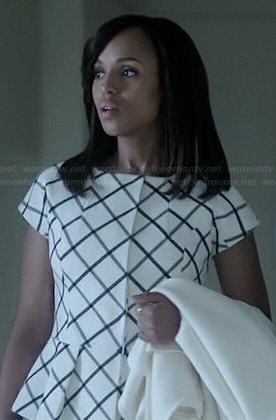 Olivia's white checked peplum top on Scandal