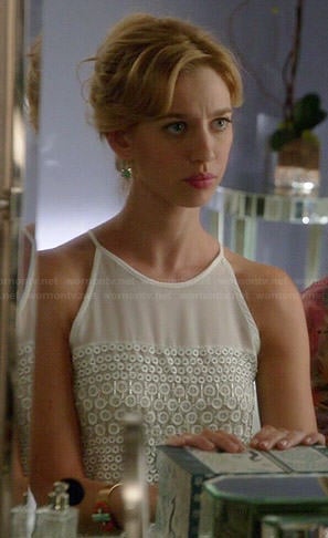 Petra's white embellished top on Jane the Virgin