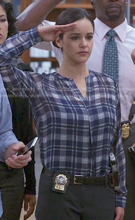 Amy's plaid blouse on Brooklyn Nine-Nine