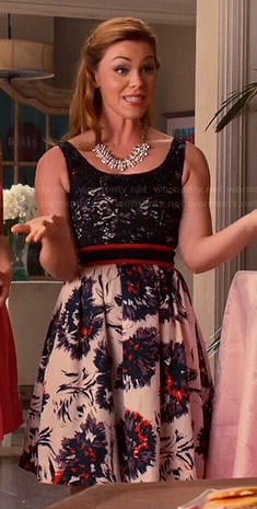 AnnaBeth's lace top and floral skirted dress on Hart of Dixie