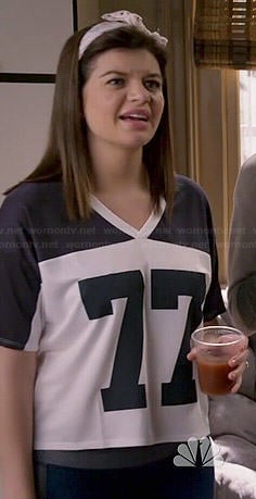 Annie's '77' varsity top on Marry Me