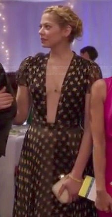 Dana's star printed gown on Manhattan Love Story