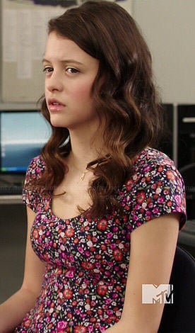 Frankie's floral skater dress on Degrassi
