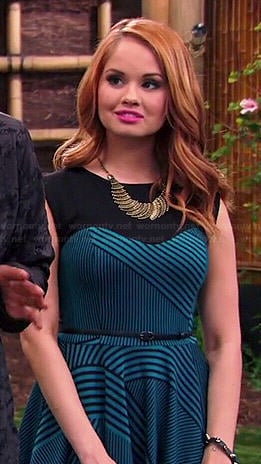 Jessie's blue and black striped dress on Jessie